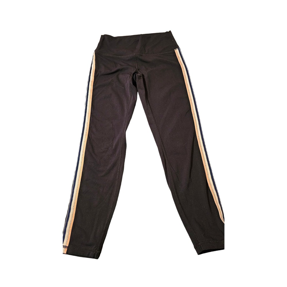 Zyia Active Size 4 Eclipse Rainbow Luxe Leggings High Rise‎ Side Striped 7/8